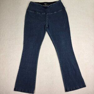 Lyssé Blue Denim Leggings XL High Waist Bootcut Flare Stretch Pants Jeggings